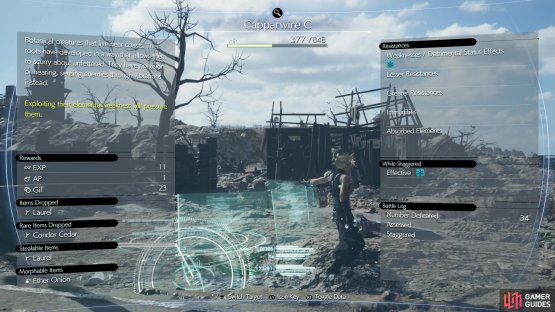 Remember to keep Assess Materia equipped at all times, especially when clearing World Intel, as it&rsquo;ll allow you to opportunistically scan most of the enemies you need.