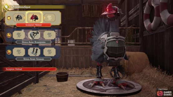 Find a Chocobotique to customize Chocobo Gear.