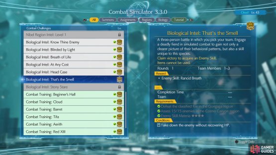 If you want to unlock Biological Intel: That&rsquo;s the Smell, you&rsquo;ll need to scan 15 enemies in the Cosmo Canyon region.