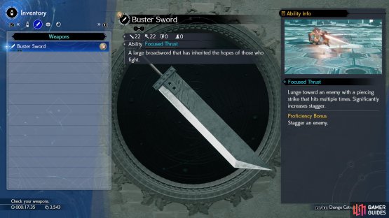 and in the Inventory menu.