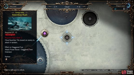 Some Skill Cores require you to increase your Party Level, effectively progression locking them.