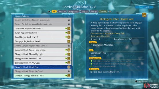 In order to upgrade your Enemy Skill Materia you&rsquo;ll need to Assess 14 enemies in the Gongaga region.