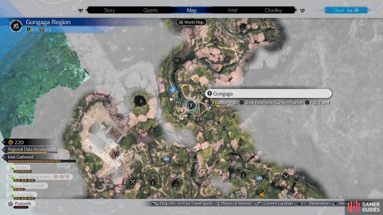 The Gongaga region is divided into two halves, with Gongaga village in the center. Once you enter Gongaga village you&rsquo;ll need to complete Chapter 9&rsquo;s story quest to freely explore again.