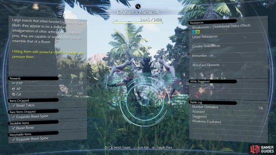 There are eight common enemies in the Gongaga region you can Assess, some before you even reach Gongaga village itself.