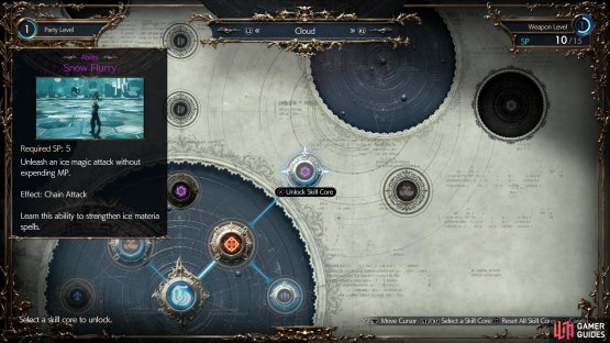 which can then be spent to unlock Skill Cores.