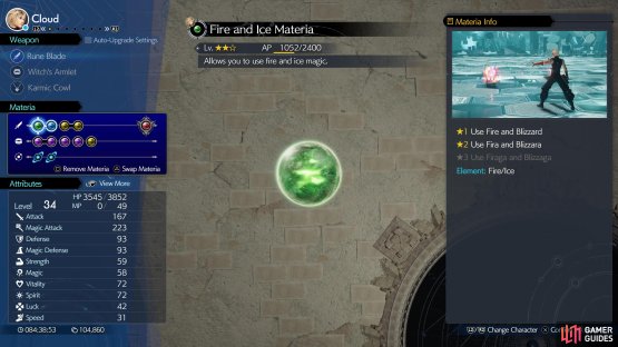 Equip Magnify Materia in a linked socket with magic materia, 