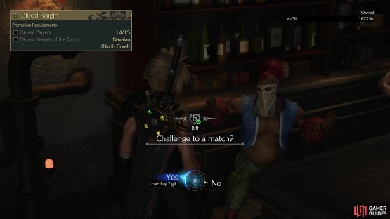 Before you chase the black-robed men to the Gold Saucer, you can play Queen&rsquo;s Blood with the reformed bandit Biff,