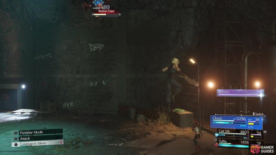 The boss will start clinging to the walls in the second phase.