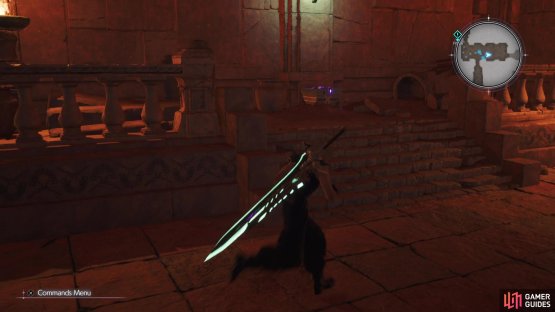 At the split path, look on the raised section for this weapon chest.