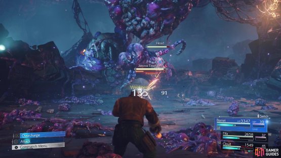 Do enough damage to Jenova to pressure it, causing body parts to become targetable.