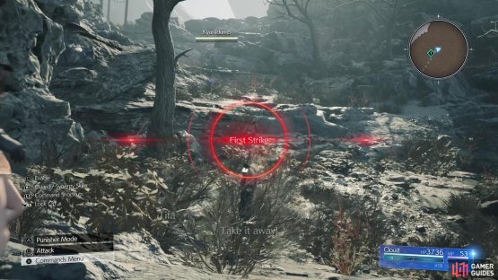 Hitting Square before the red circle fills will get you a First Strike.