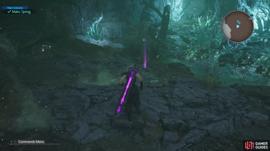 Look for this purple materia on the ground next to the mako spring.