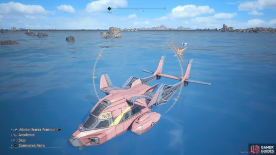 Follow the Compass to reach a purple crate