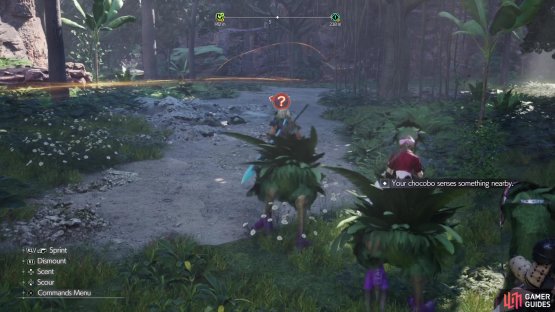 Follow the orange scent line to be brought to each Magonga Mushroom spot.