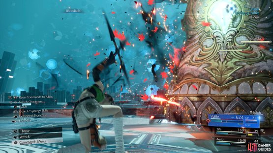 Yuffie can use her Limit Break to take off a chunk of enemy health.