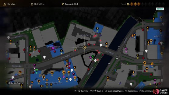 Head to the left of the Buster Pizza restaurant 
