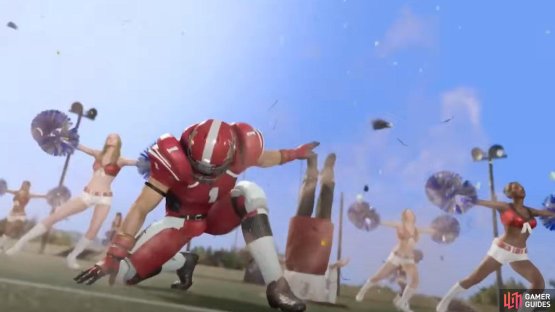 Ichiban can be seen performing an attack as a Linebacker
