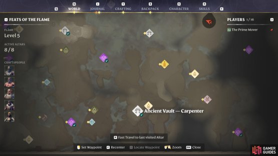 Before finding the Carpenter&rsquo;s Ancient Vault in Enshrouded, upgrade your Flame Level to level 2.