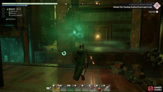 The first glyph can be found just in front of the barrier.