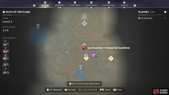 You need to locate the statue of King Gormander in the Imperial Gardens of Pikemead&rsquo;s Reach.
