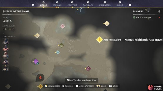 Fly directly west from the Highlands Tower, and you&rsquo;ll find a large Fosillized Bone Deposit.