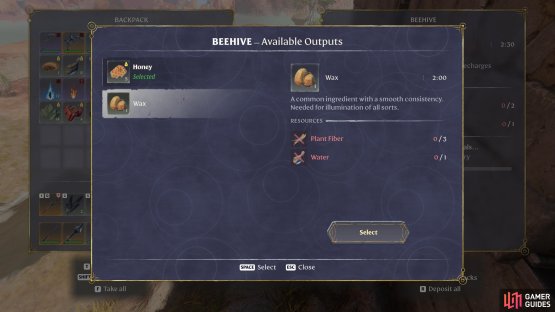 This allows you to craft Honey and Wax.