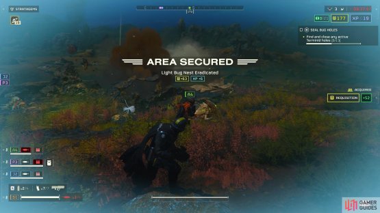 Completing bug hole missions will earn you extra XP requisition points.
