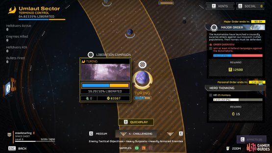 Check the top left of the screen while hovering over a planet to confirm that it&rsquo;s controlled by Terminids.