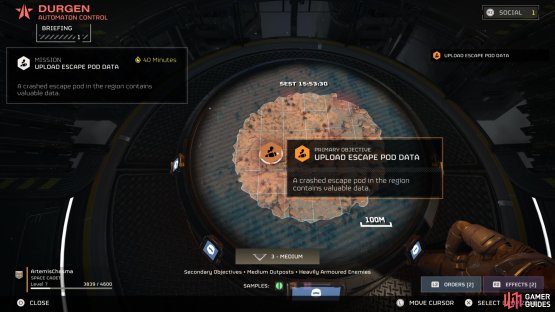 You’ll want to land directly on the objective location,