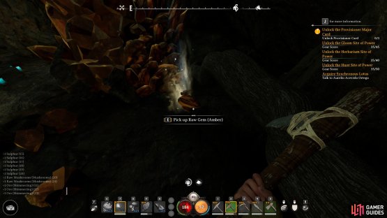 Amber is the next tier up of raw gems that you can mine from cave systems.
