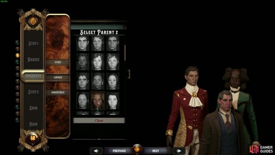 Go through and select members of your character&rsquo;s Nightingale Ancestry, which you&rsquo;ll later modify your character&rsquo;s look on.