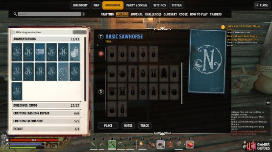 Go to the build menu, select an Augment, and you&rsquo;ll find all the recipes it will unlock for each station.