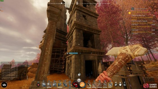 Some of the more complex Bastille of Intellect puzzles in Nightingale may require climbing axes or foundations to reach all of the puzzle cores.