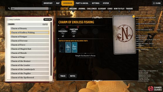 The Charm of Endless Fishing allows you to not get hungry or tired while fishing.