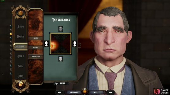 After you have opted for a lineage, you can modify your character&rsquo;s appearance, moving the cursor to make your character more closely resemble a parent or other part of your lineage.