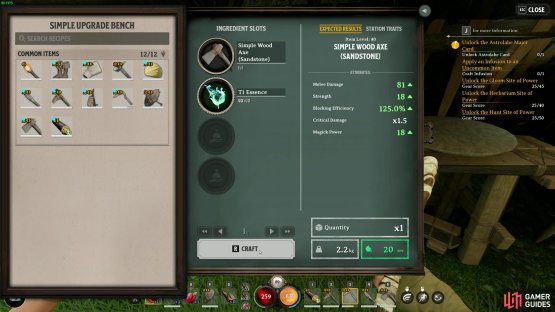 Upgrading items grants a large 20 Item Level Upgrade on your items.