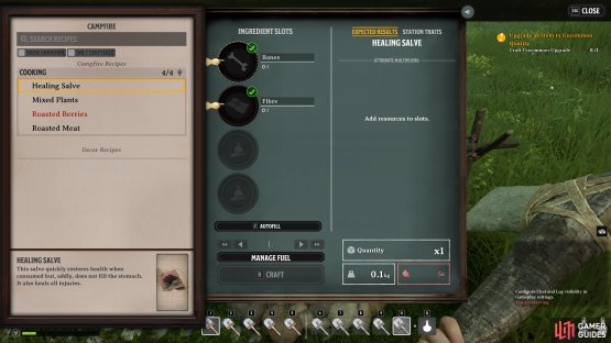 Healing Salves can be crafted with basic materials early on in Nightingale.