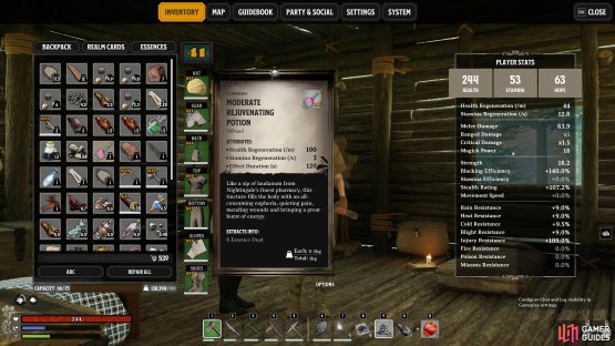 Rejuvenating potions will restore your stamina over time, rather than replenish a specific amount immediately.