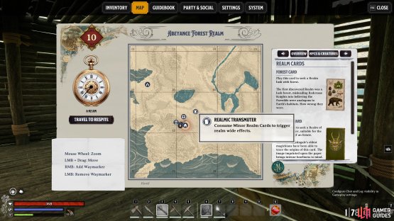 You should always be able to see the location of a Realmic Transmuter on your map.