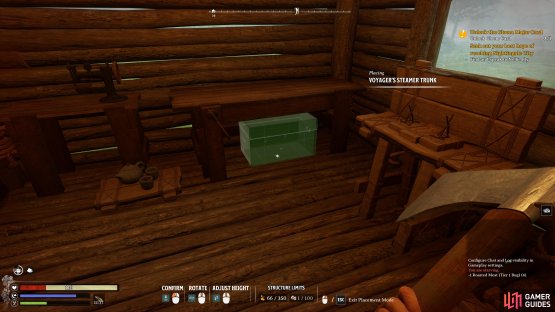 Voyager&rsquo;s Steamer Trunks can be placed beneath some crafting stations.