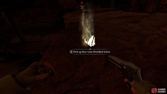 Upon defeating the Bound Shaman enemy-type, you will find the Petrified Ichor where they once stood.