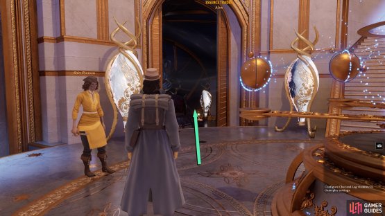 Head down the stairs next to Shiv to find the Portals.