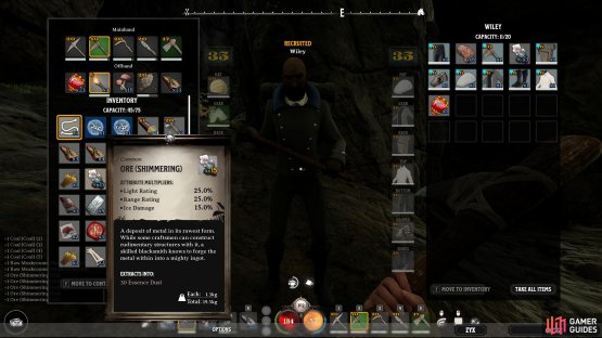 Each Ore offers players different bonuses. Shimmering has some unique benefits.
