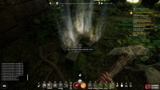 Players can also find loot by chance via the Vault dungeons as you explore the game. Smashing objects inside can award you with magickal slingbow ammo, among other ammo types for other guns.