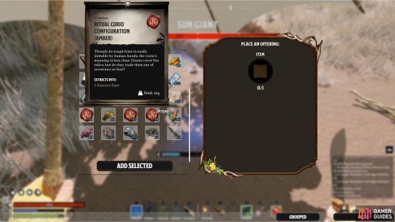 Place the Ritual Curio Configuration in the trade box.