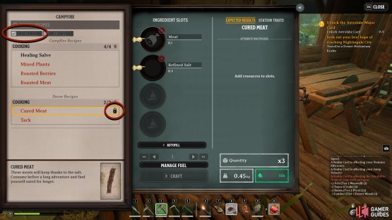Check the &ldquo;Show Unknown&rdquo; box to see all the recipes added from the Augmentation. If it has a padlock, you&rsquo;ll need to find the recipe first.