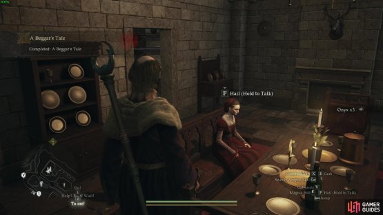 Choose the NPC you want to give the Garb to, and you can come back a few days later to find the consequences and rewards of your actions.