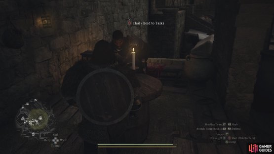 Speak to him on the balcony at night to get the quest.