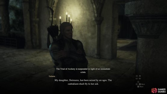 Enter the Arborist&rsquo;s Home and you&rsquo;ll find out that Glyndwr&rsquo;s trial has been delayed due to unforeseen ogre problems.
