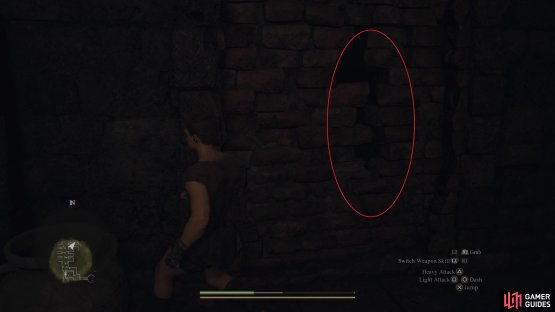 Look for weak points in sections of walls which you can break through to escape.